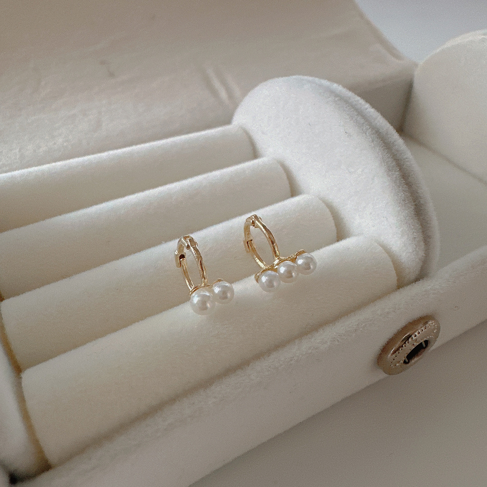 10K 14K 미니 진주 스틱 원터치 링 귀걸이 귓바퀴 귀찌 작은귀걸이