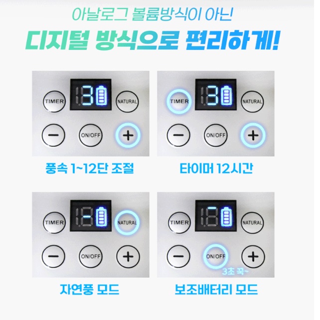 무선 여행용 선풍기 여행 차박용 선풍기 낚시 낚시용 야외용 선풍기 - 상세 이미지 2