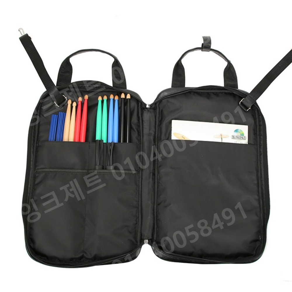 드럼스틱 가방 스퀘어 백팩 데일리 인조가죽 레트로 악기 - 상세 이미지 5