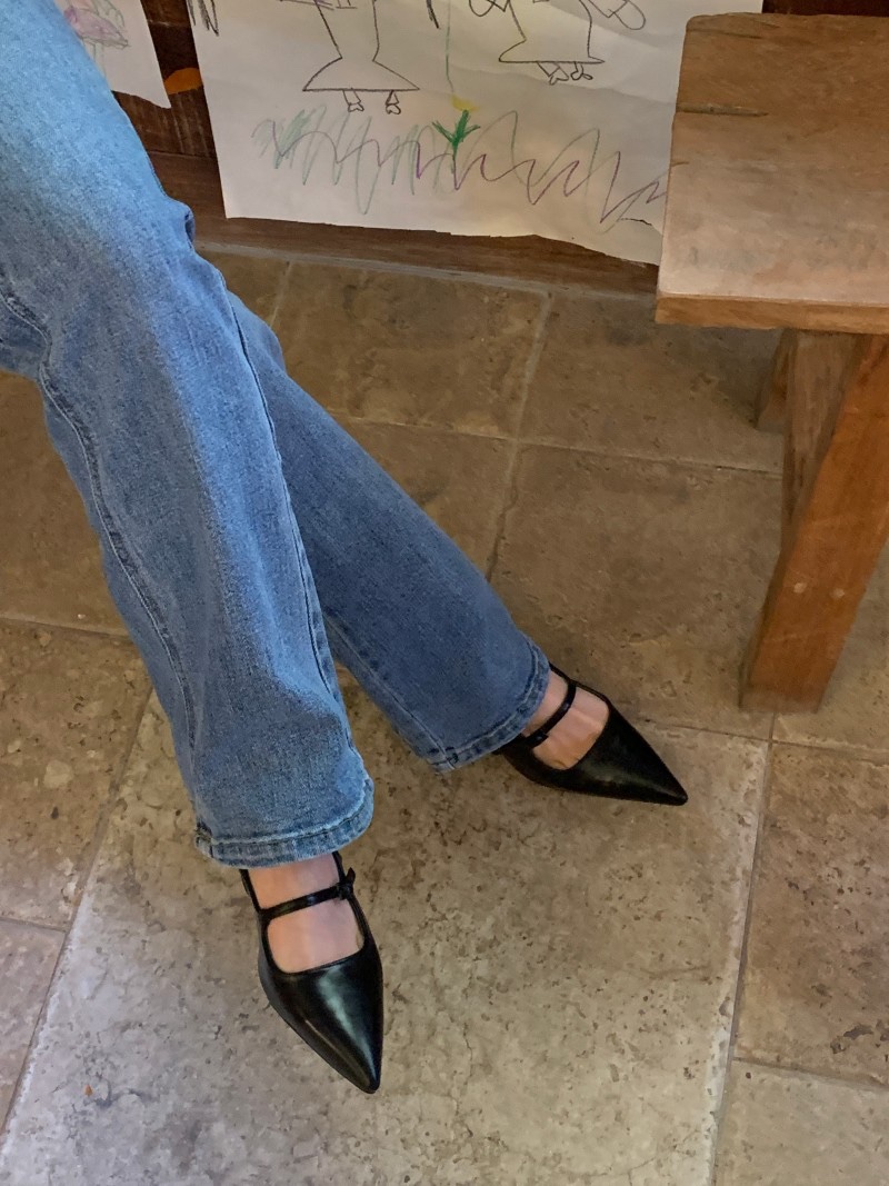 스트랩조절 5cm 🤍👠3col 스틸레토 슬링백 실버 에나멜 유광 블랙  발편한 5cm 베이지 유니크 힙한 뾰족 힐 구두 상세 이미지 46
