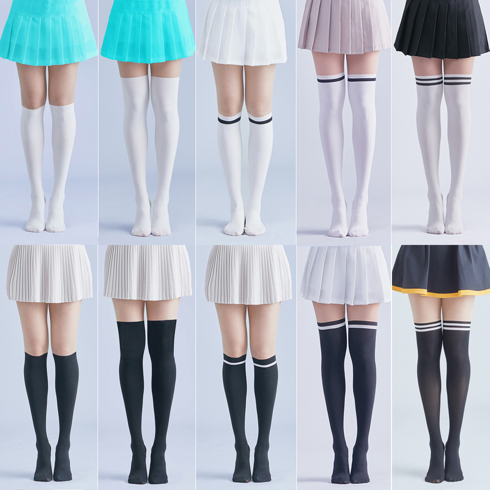 여성 골프스타킹 투톤 레깅스 보정 냉감 자외선차단 언더 니삭스  논슬립 이미지 2