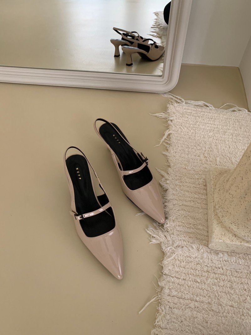 스트랩조절 5cm 🤍👠3col 스틸레토 슬링백 실버 에나멜 유광 블랙  발편한 5cm 베이지 유니크 힙한 뾰족 힐 구두 상세 이미지 60