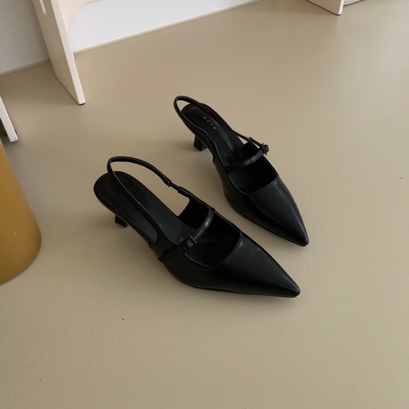 스트랩조절 5cm 🤍👠3col 스틸레토 슬링백 실버 에나멜 유광 블랙  발편한 5cm 베이지 유니크 힙한 뾰족 힐 구두 상세 이미지 53