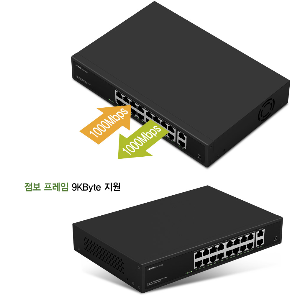 ipTIME 스위칭허브 PoE16002 기가비트 16포트 네트워크 사무실 회사 - 상세 이미지 4