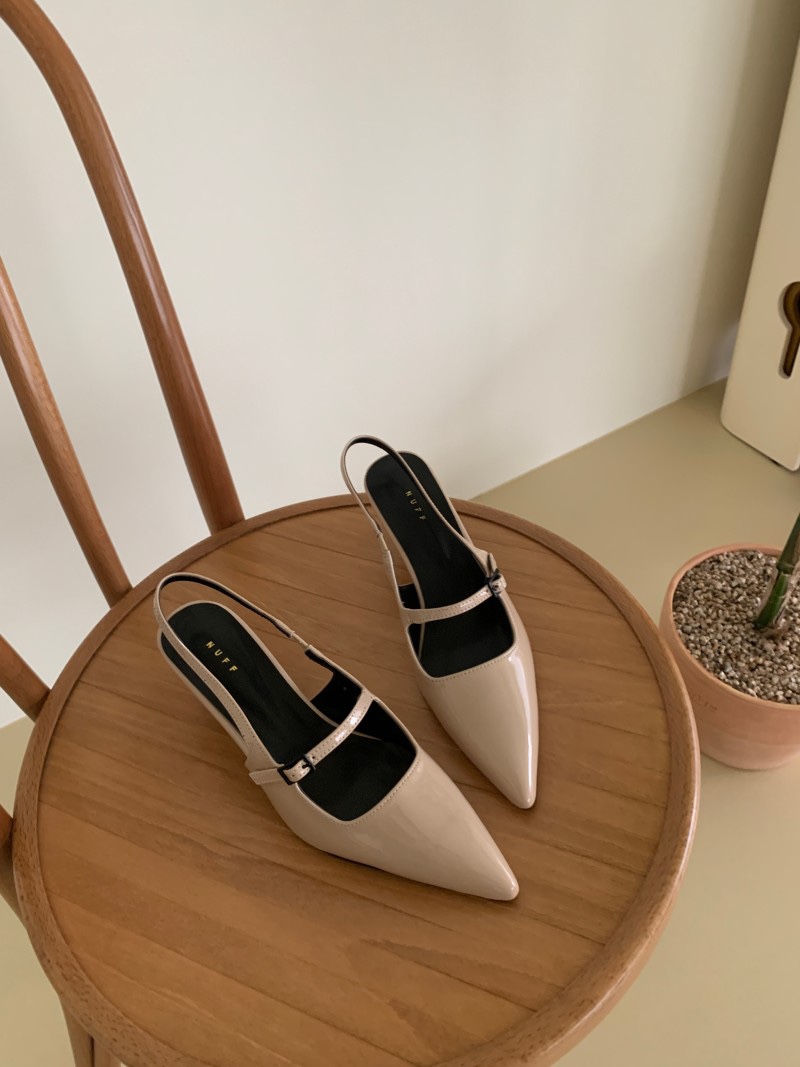 스트랩조절 5cm 🤍👠3col 스틸레토 슬링백 실버 에나멜 유광 블랙  발편한 5cm 베이지 유니크 힙한 뾰족 힐 구두 상세 이미지 58