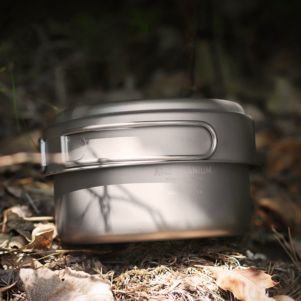 AMG 티타늄 코펠 750ml 캠핑 반합 쿠커 백패킹 +WB비너