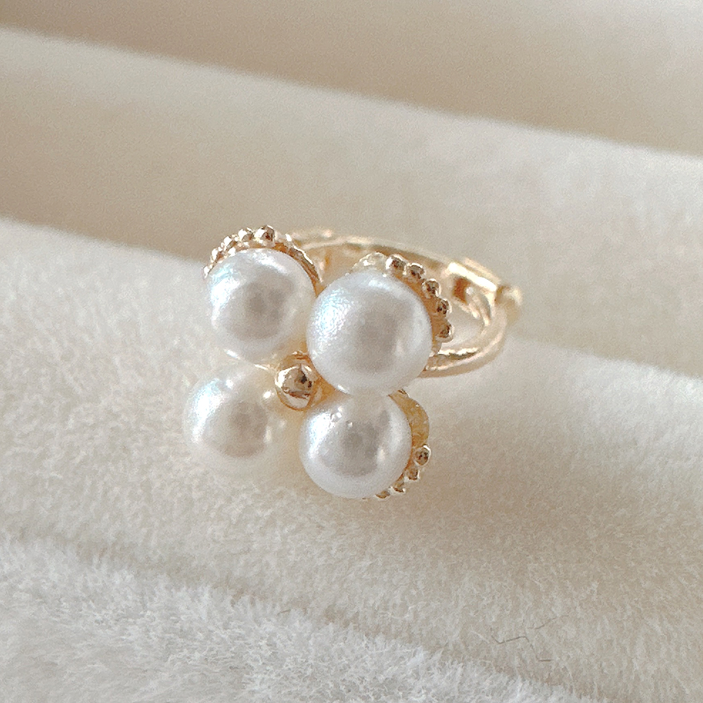 10K 14K 미니 진주 플라워 원터치 링 귀걸이 귓바퀴 귀찌 작은귀걸이