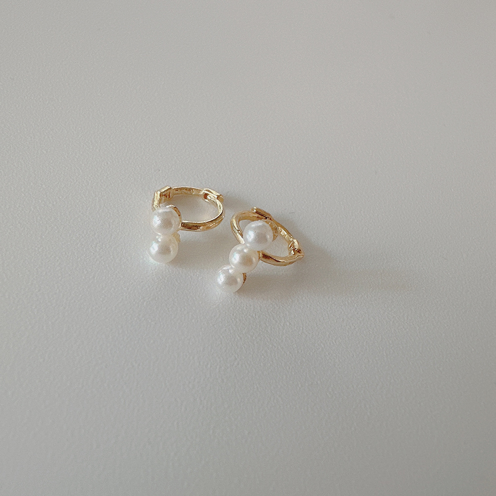 10K 14K 미니 진주 스틱 원터치 링 귀걸이 귓바퀴 귀찌 작은귀걸이