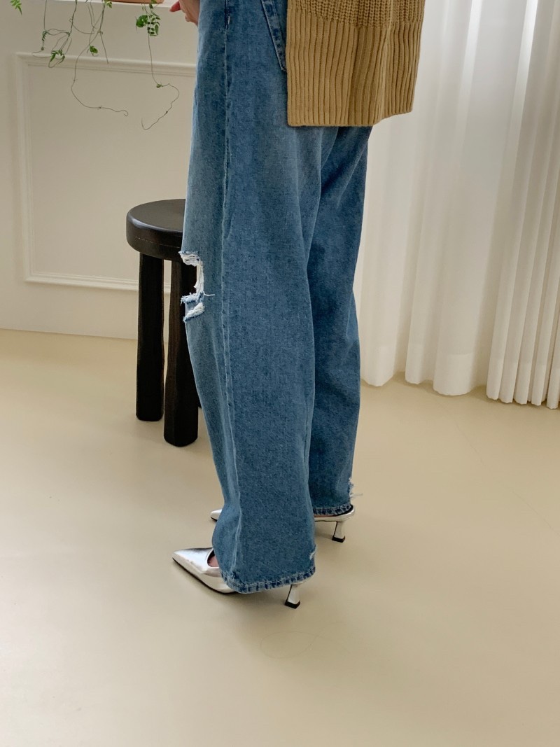 스트랩조절 5cm 🤍👠3col 스틸레토 슬링백 실버 에나멜 유광 블랙  발편한 5cm 베이지 유니크 힙한 뾰족 힐 구두 상세 이미지 16