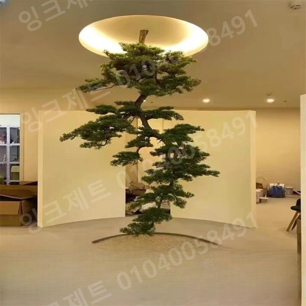 가짜소나무 식당 심플 조경 인테리어 플랜트월 - 상품 이미지