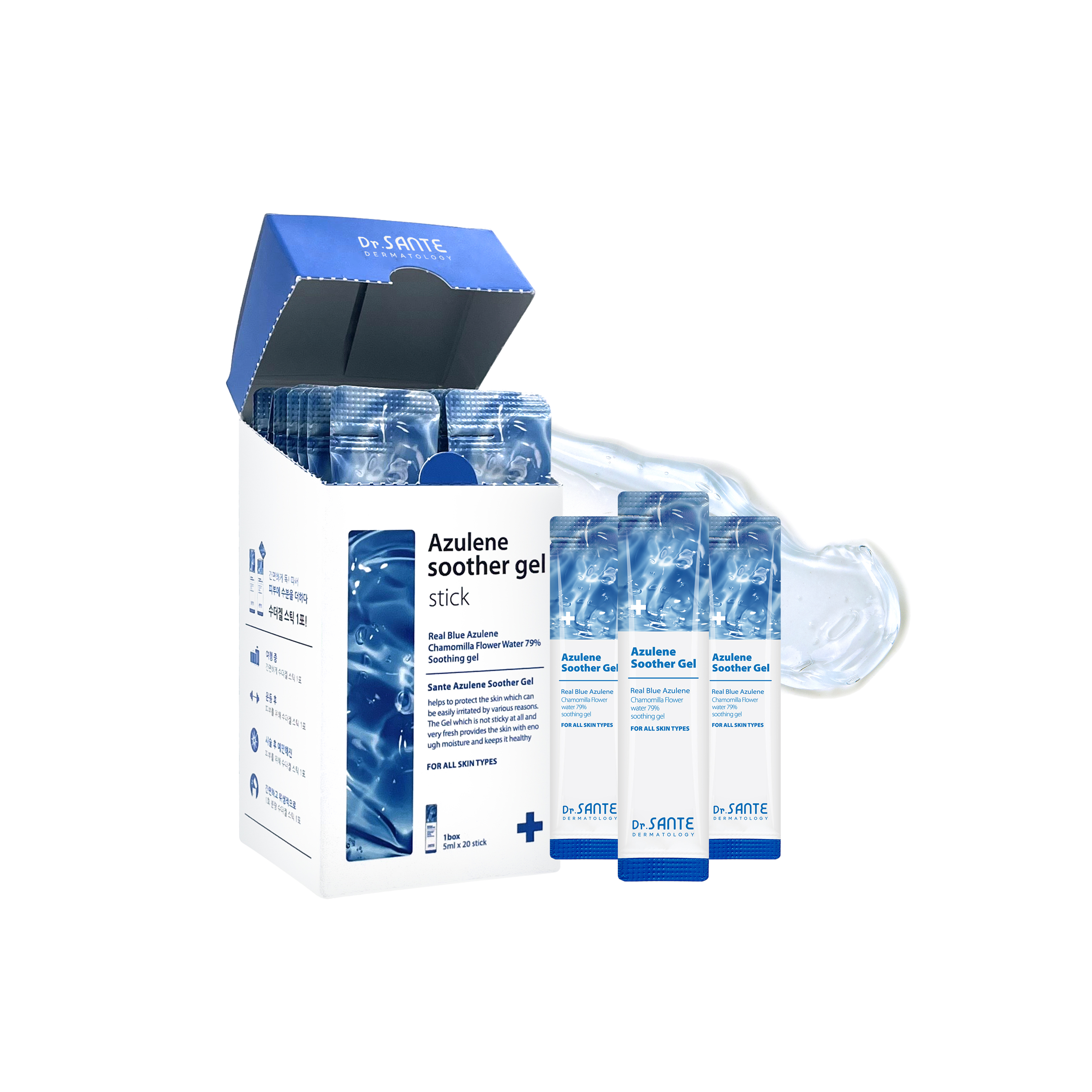 상떼 아줄렌 수더 겔 스틱 5mlx20ea 1box 카모마일꽃수 응급 진정 쿨링 - 상품 이미지
