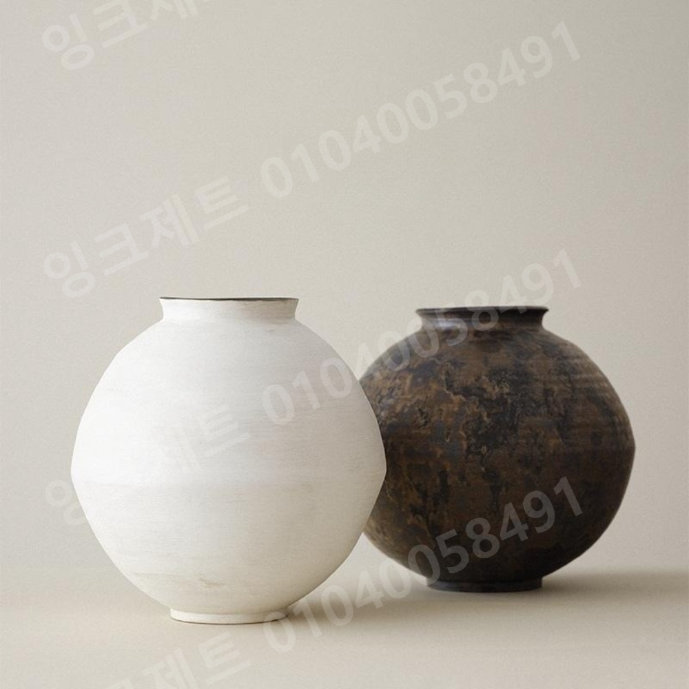 항아리 화분 일본식 대형 단지 둥근 화이트 공예 조선 - 상품 이미지