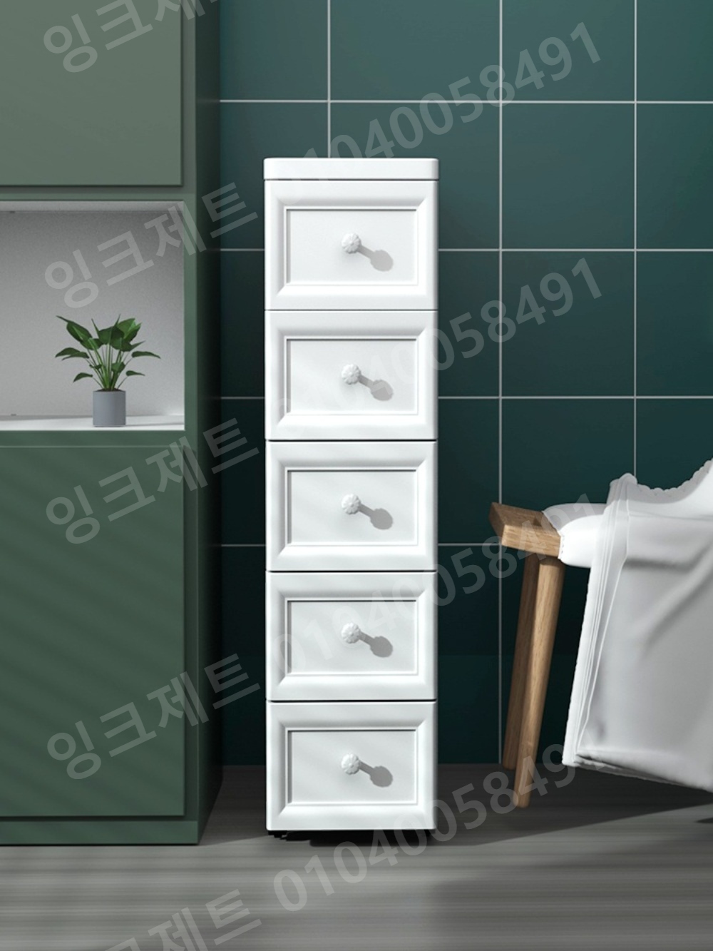 틈새 수납장 냉장고 펜트리 플라스틱 서랍형 5단 가정용 - 상세 이미지 3