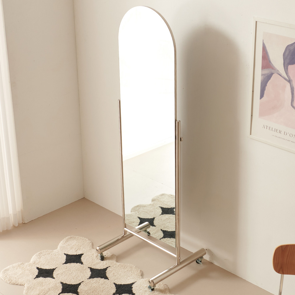 이동식 스틸 아치형 스텐드 이동형 바퀴달린 전신거울