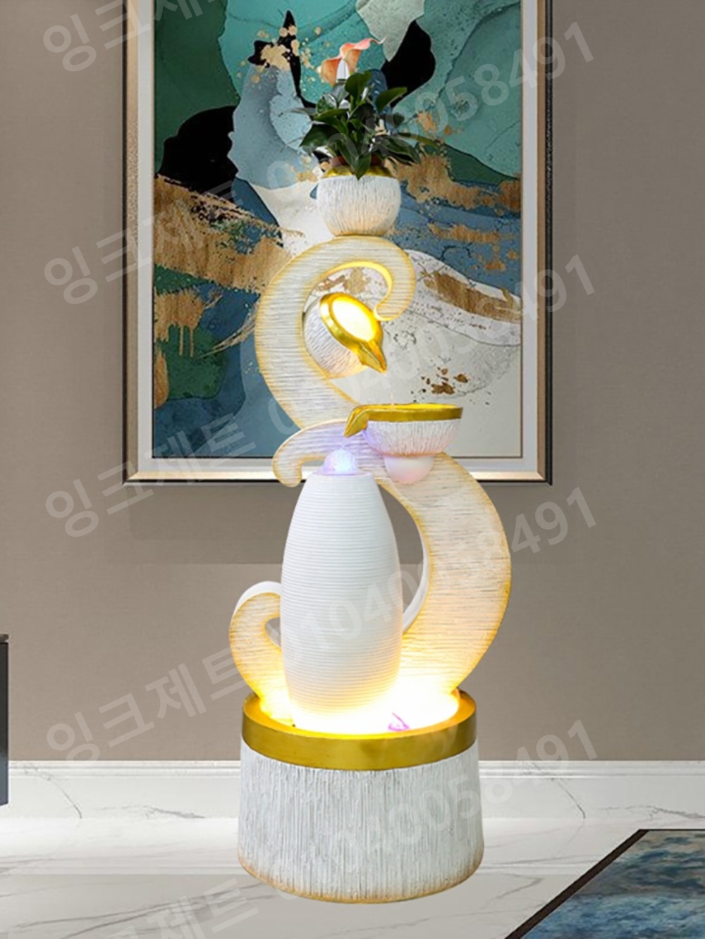 실내폭포 가습기 흐르는 물 장식용 미니 연못 집들이 - 상세 이미지 5