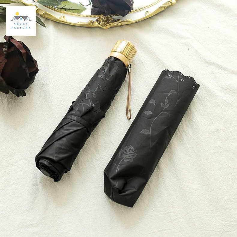 여름 경량 우산 암막 플라워 우양산 하트스트라이프 양산 자수 미니 - 상세 이미지 4