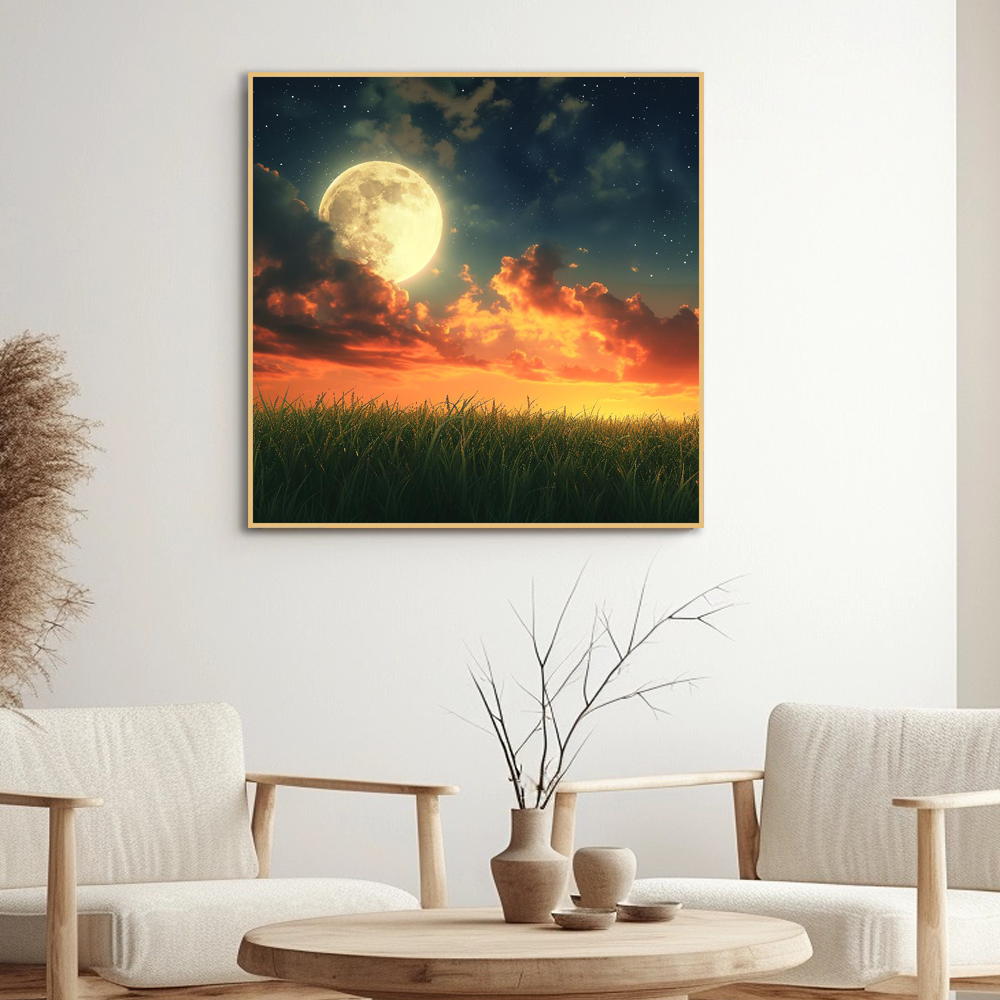황금노을 80cm x 80cm 무광골드 알루미늄액자 - 상세 이미지 2