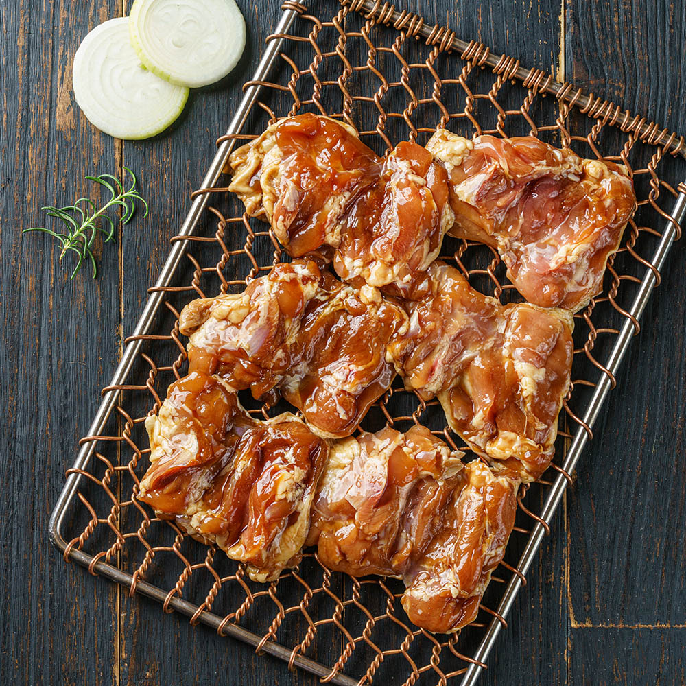 다인꼬꼬댁이 국내산 닭다리로 만든 양념 닭갈비 1kg 양념 간장 숯불구이 캠핑요리 택배