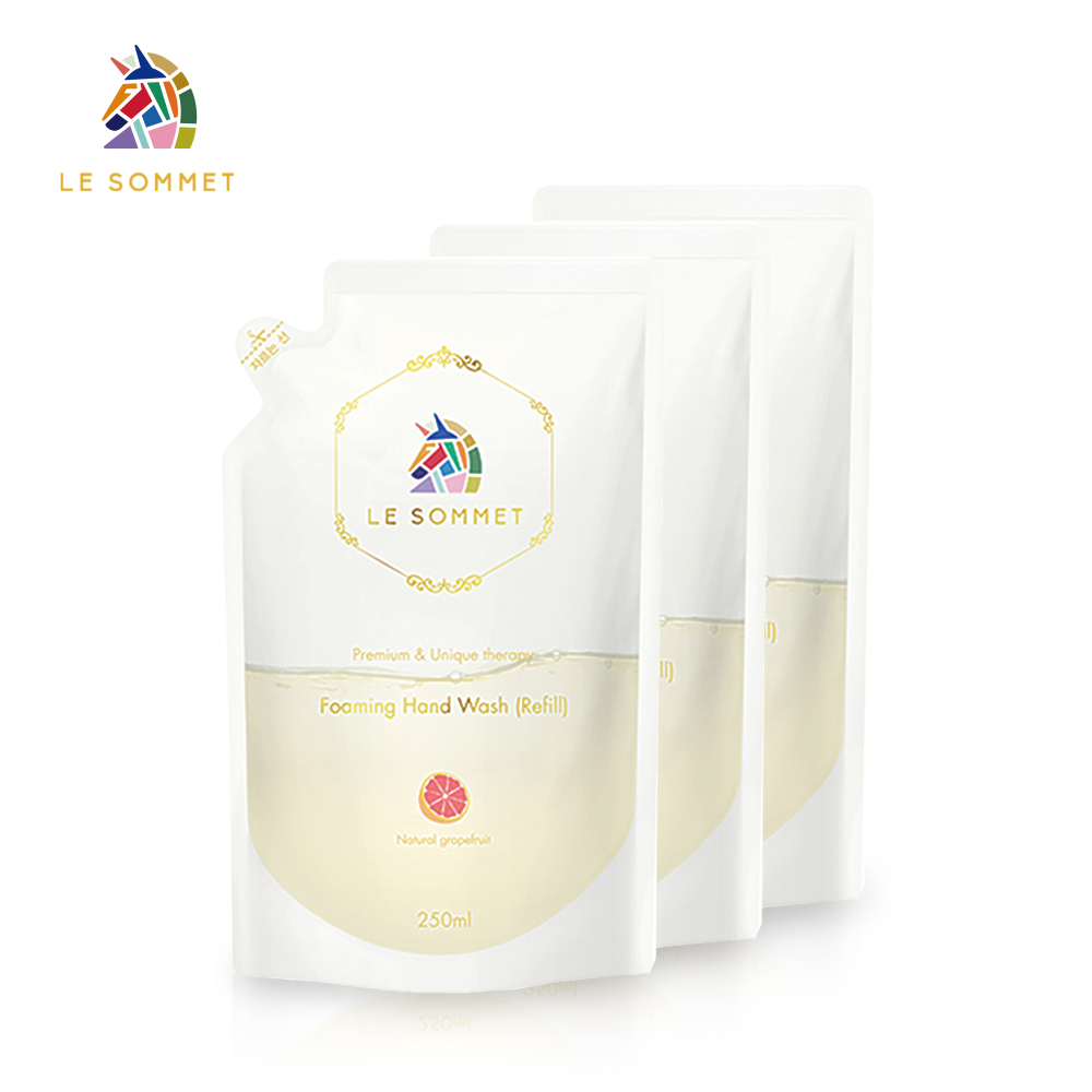 르소메 친환경 비건 저자극 향균 포밍 손세정제 핸드워시 자몽향 리필 자몽, 250ml, 3개 - 상품 이미지