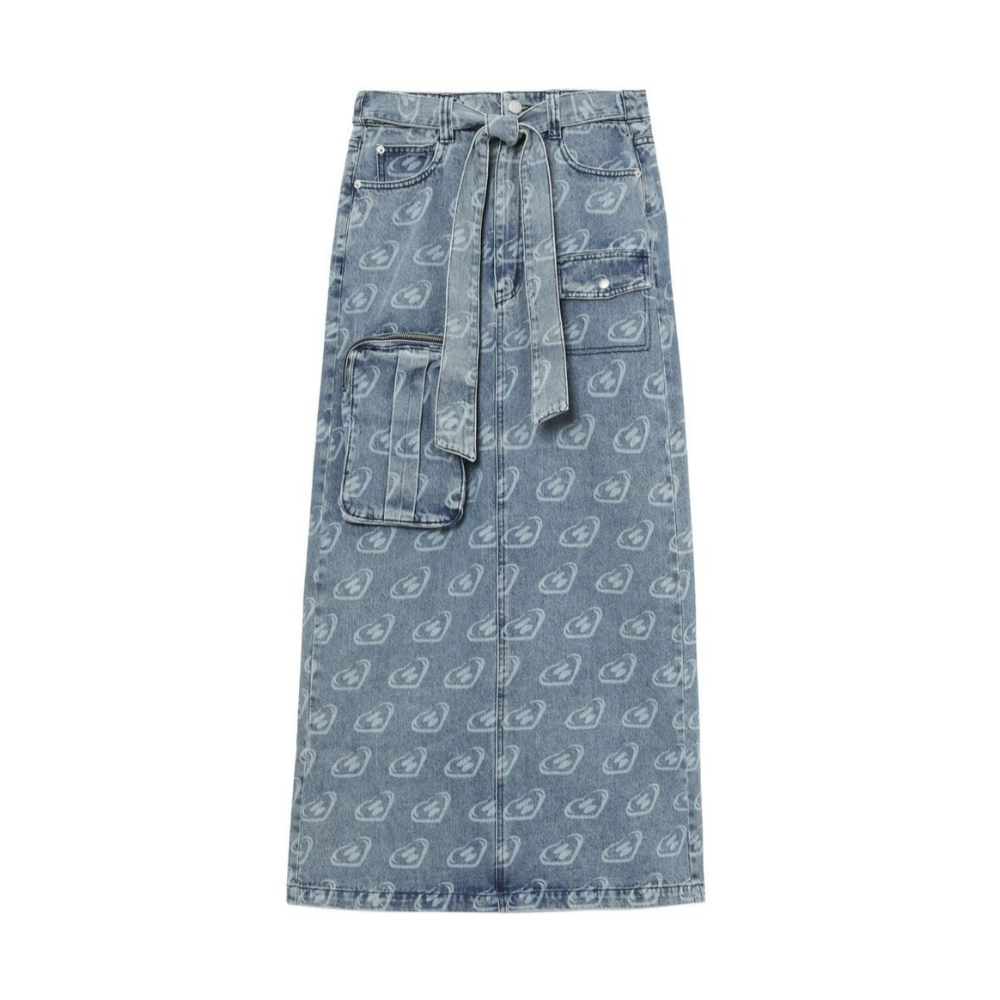 베이프 우먼즈 치마 BELTED CARGO MAXI SKIRT PATTERN CK20-254-001 - 메인 이미지