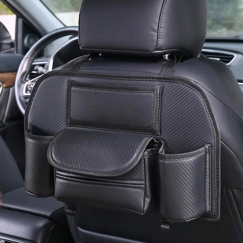 레모토 차량용 뒷자석 시트백 수납함 인조 가죽 수납 정리 포켓 정리함 오거나이저