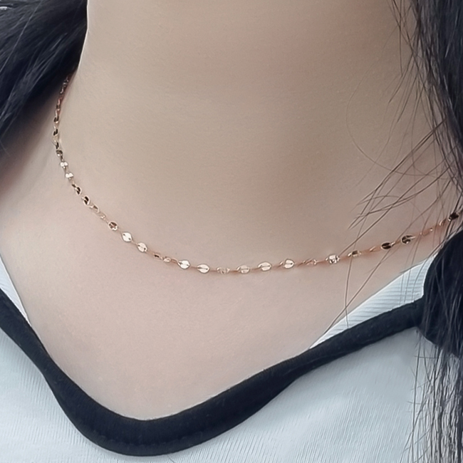 14k 18K 데일리 심플 체인 목걸이 - 레이어드 클래식 기본 데일리 금목걸이 - 상세 이미지 4
