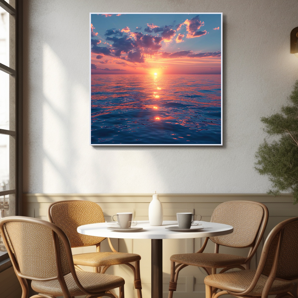 황금노을 80cm x 80cm 무광골드 알루미늄액자 이미지 6