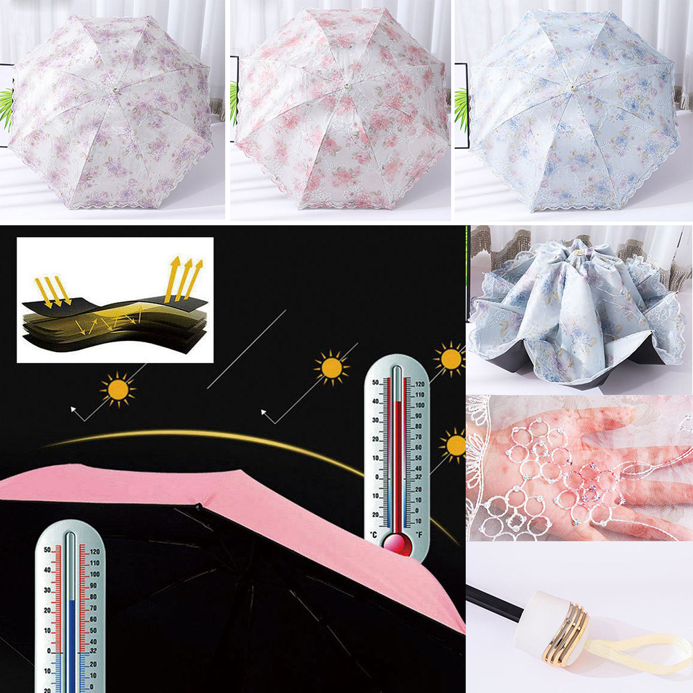 여성 레이스 양산 예쁜 여자 장미 자수 uv 자외선차단 우산