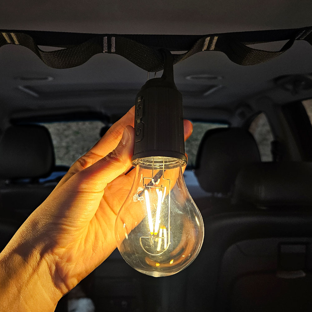 레모토 차박 알다마 전구 캠핑 랜턴 충전식 LED라이트(LED 전구 2ea + 데이지 체인 세트:오렌지 쉐이드) 캠핑용품