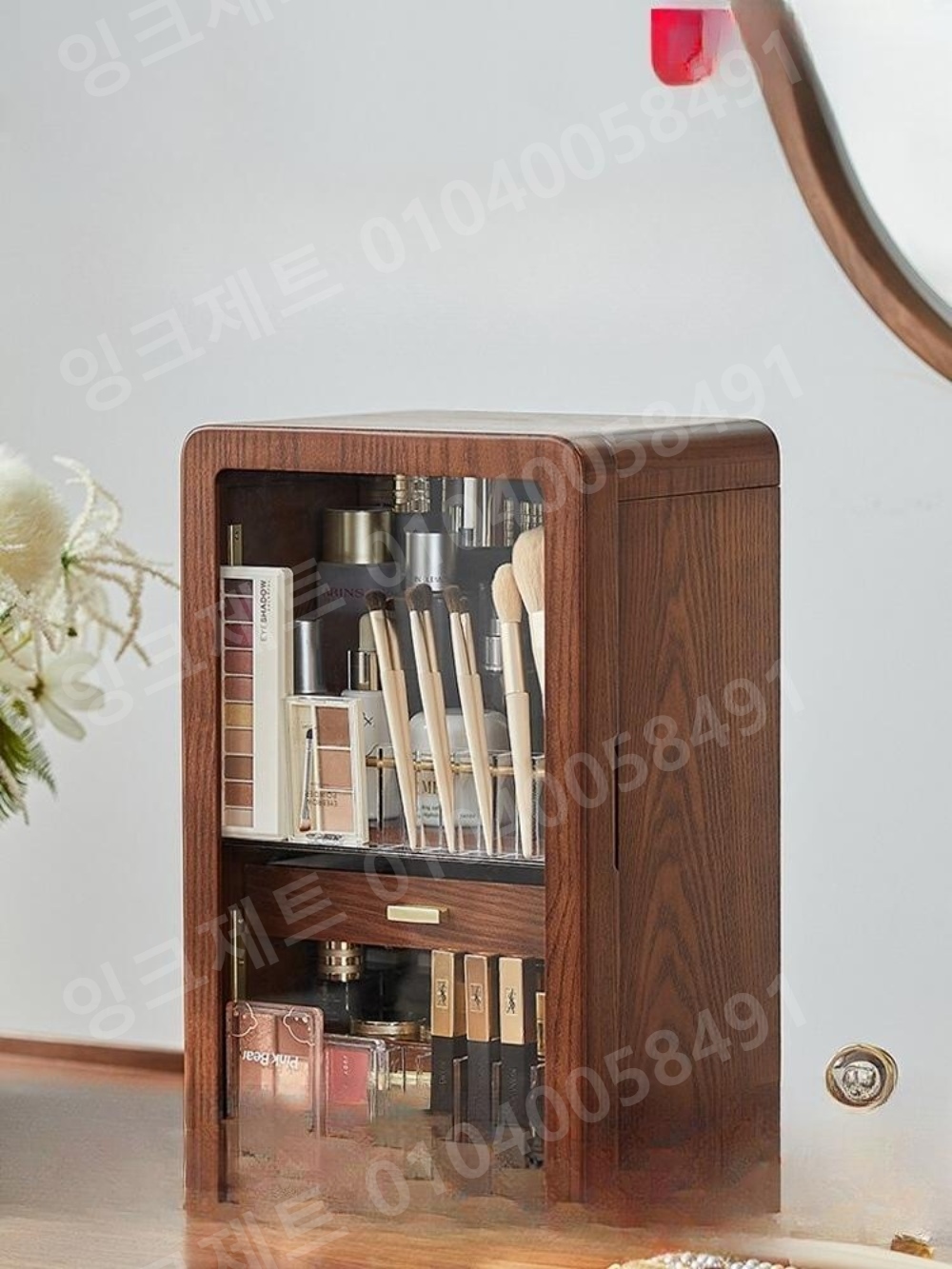 원목 화장품정리함 향수 액세사리 엔틱 트레이 악세사리함 - 상품 이미지
