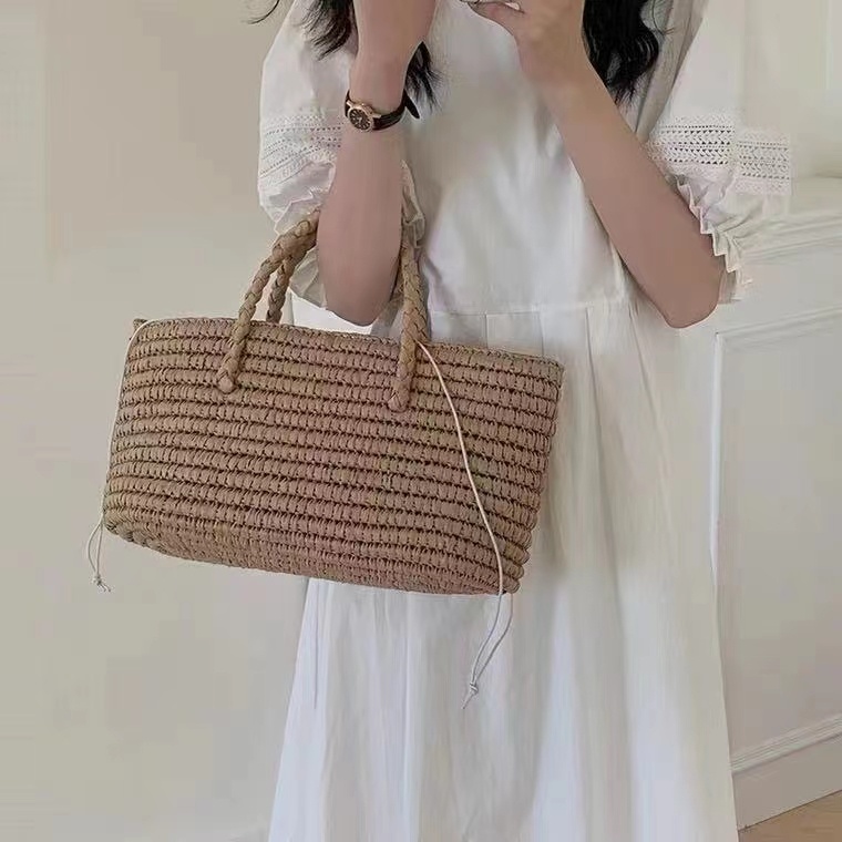 라피아백 왕골 비치백 보부상가방 여름 데일리 뜨개가방 - 상세 이미지 5
