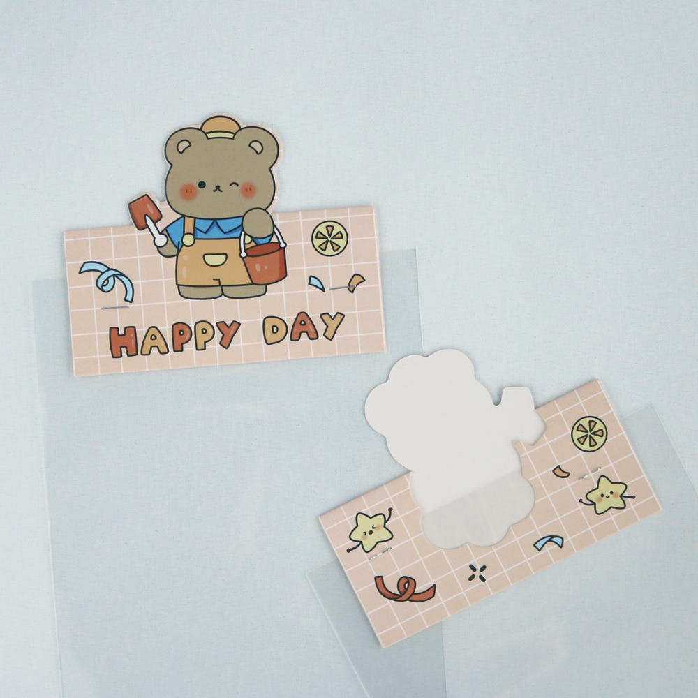 니즈엘 고리 수건 곰 타올(소) 30x30 어린이집 생일 답례품 곰헤드손잡이 이미지 8