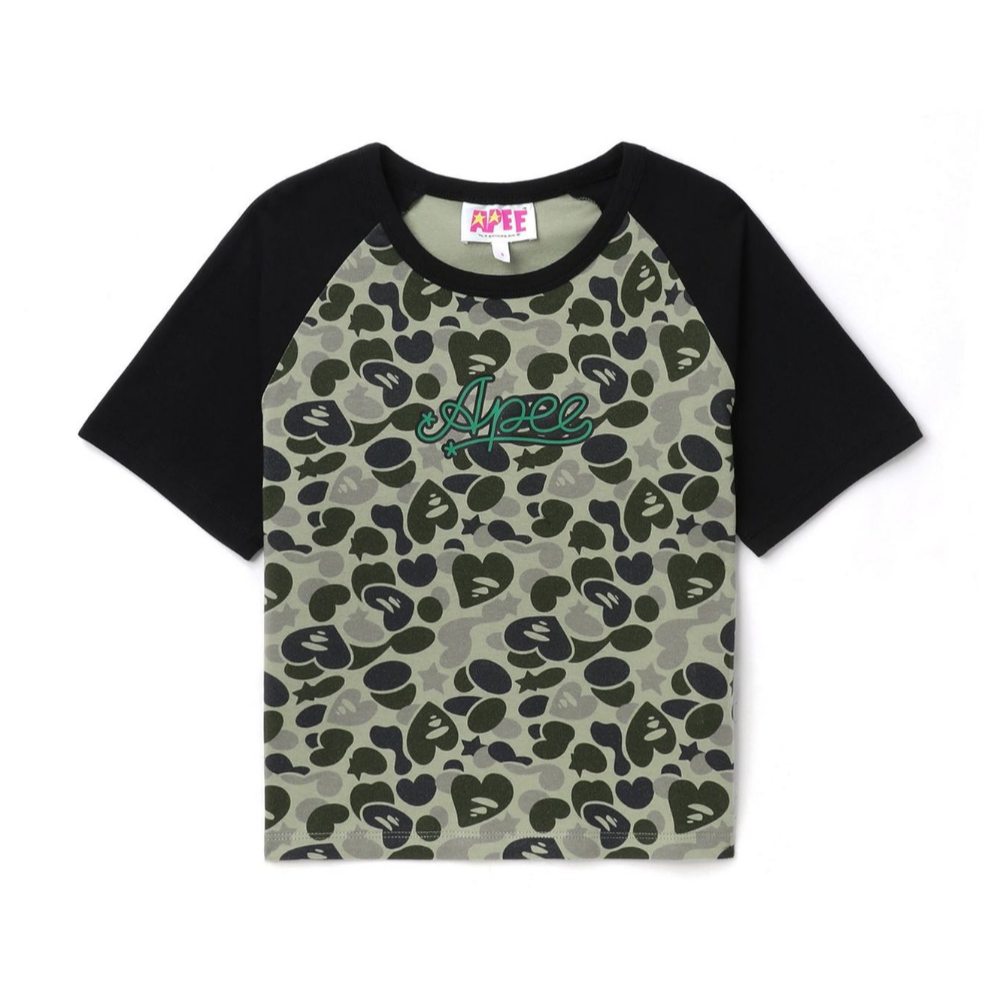 베이프 우먼즈 반팔티 GRAPHIC CROP RAGLAN CK20-209-004 - 상품 이미지