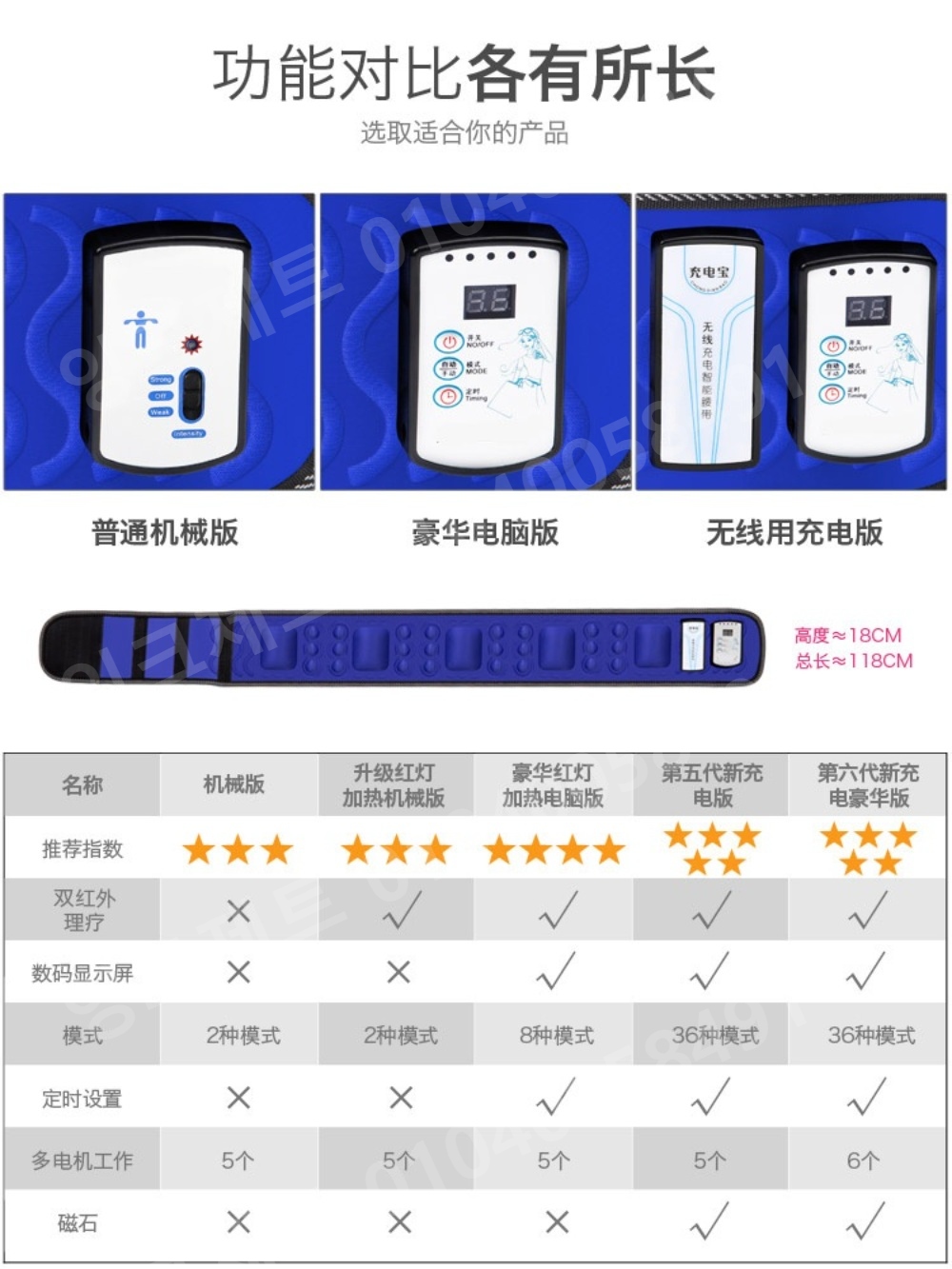 벨트마사지 복부 지방 제거 무선 진동 복부 슬림 전동 - 상세 이미지 4