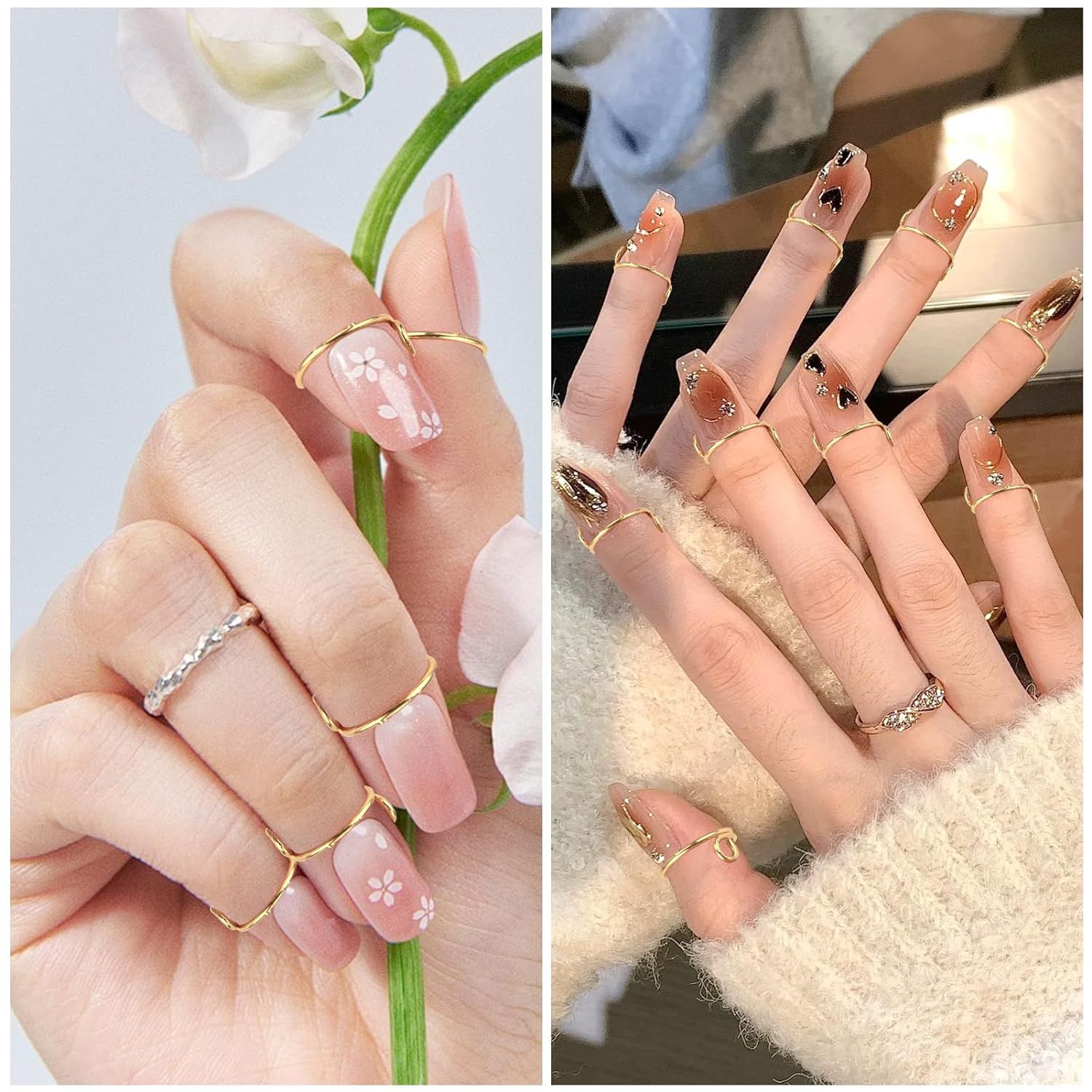 온오프 네일링 10pcs 반지 탈부착 임산부 무슬림 간호사 선생님 네일 팁 - 상세 이미지 4