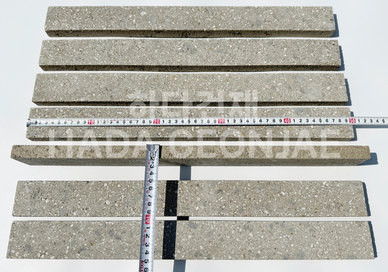 모노타일 롱와이드 500x50x18T 연브라운 실측사이즈 / 하다건재