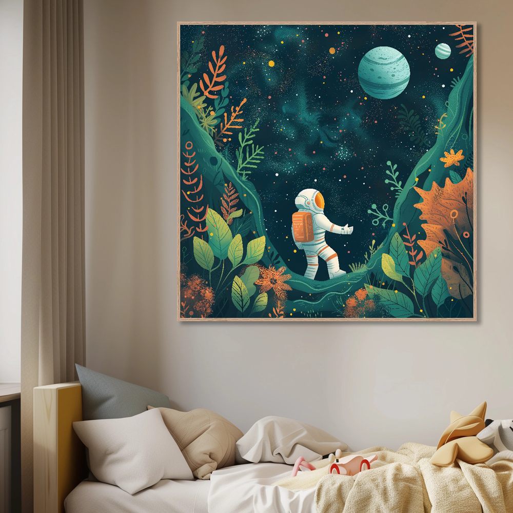 우주여행 발사 45cm x 45cm 무광블랙 알루미늄액자 우주그림 - 상세 이미지 5