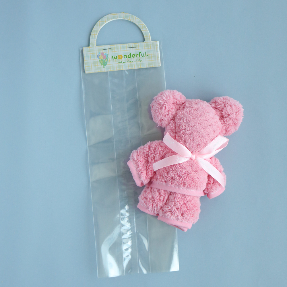 니즈엘 고리 수건 곰 타올(소) 30x30+손잡이헤드 4세트 어린이집 생일 행사 답례품 이미지 6