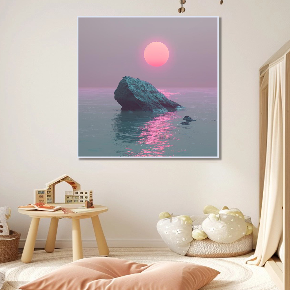 황금노을 80cm x 80cm 무광골드 알루미늄액자 - 상세 이미지 4