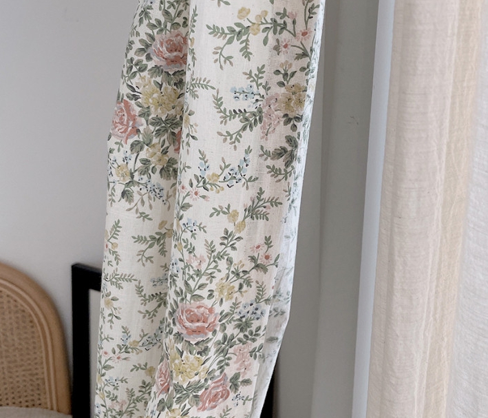 라이크 빈티지 꽃무늬 커튼 핀스타일 가로138세로150