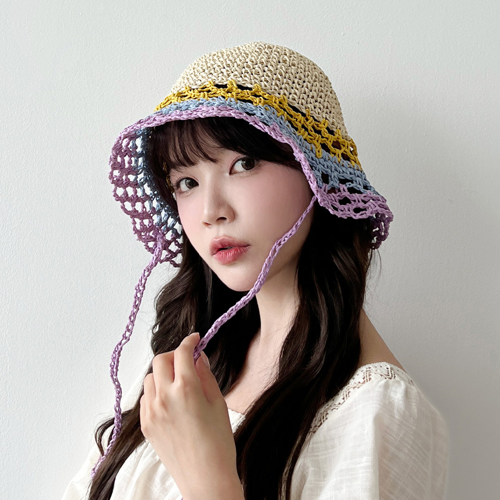 동대문모자 라피아 뜨게 밀짚 버킷햇 여름 여성 보넷 벙거지 이미지 7