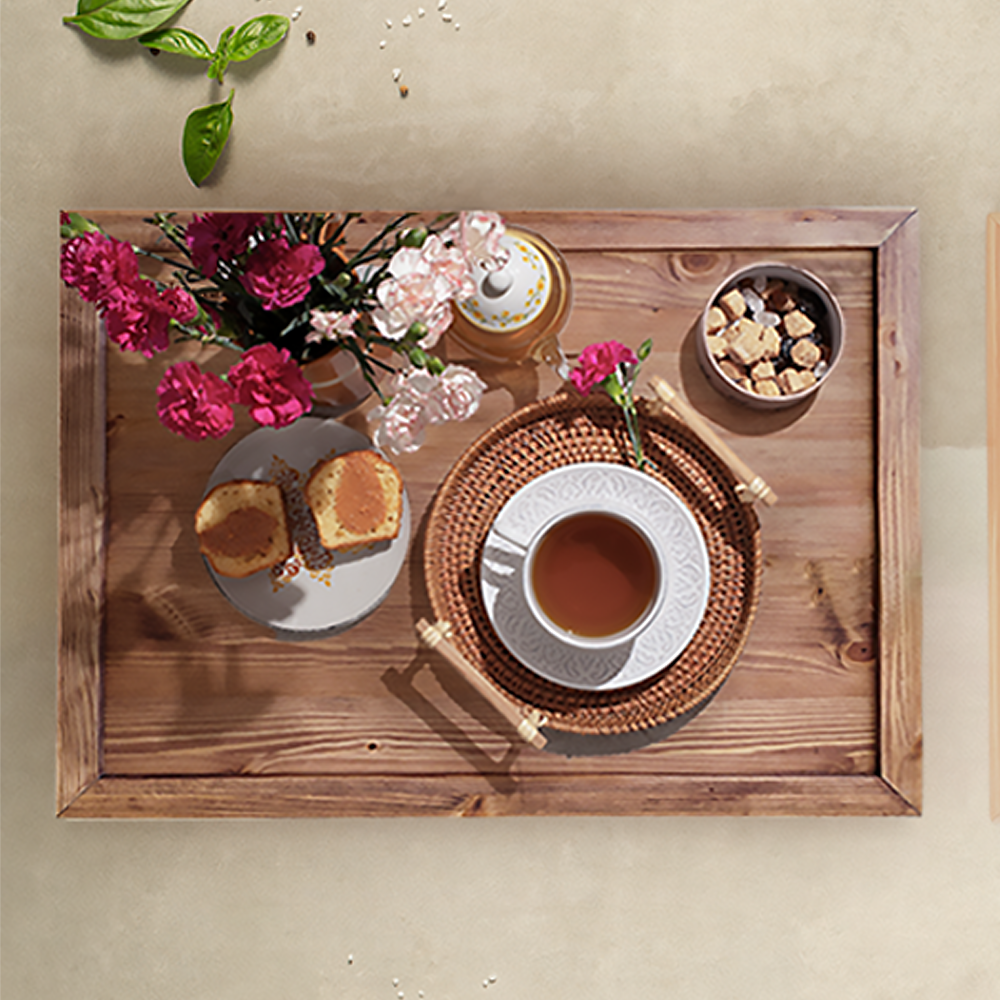 예쁜교자상 레드파인 원목교자상 우드 다용도 손님맞이상 다과 티테이블세트 소반좌탁 미니밥상 - 상세 이미지 3