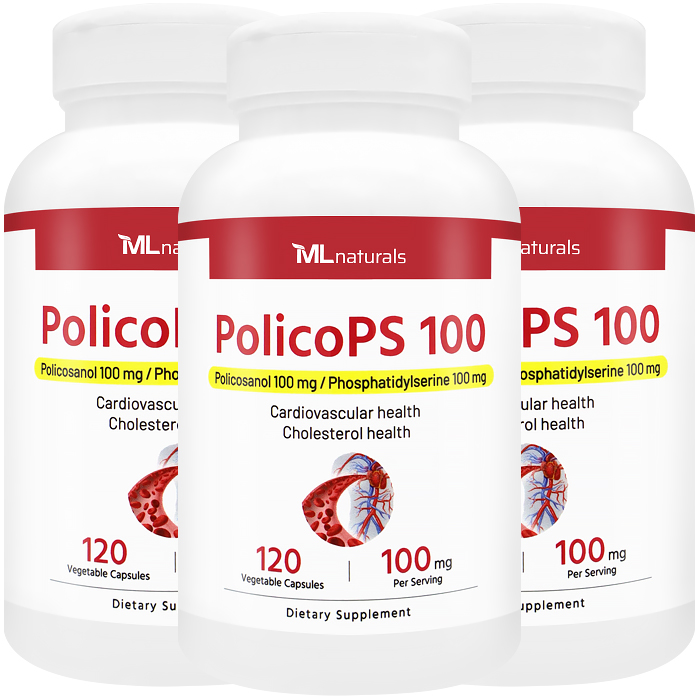 3병 마이라이프 내추럴스 폴리코PS 100 폴리코사놀 + 포스파티딜세린 100mg 120야채캡슐 - 메인 이미지