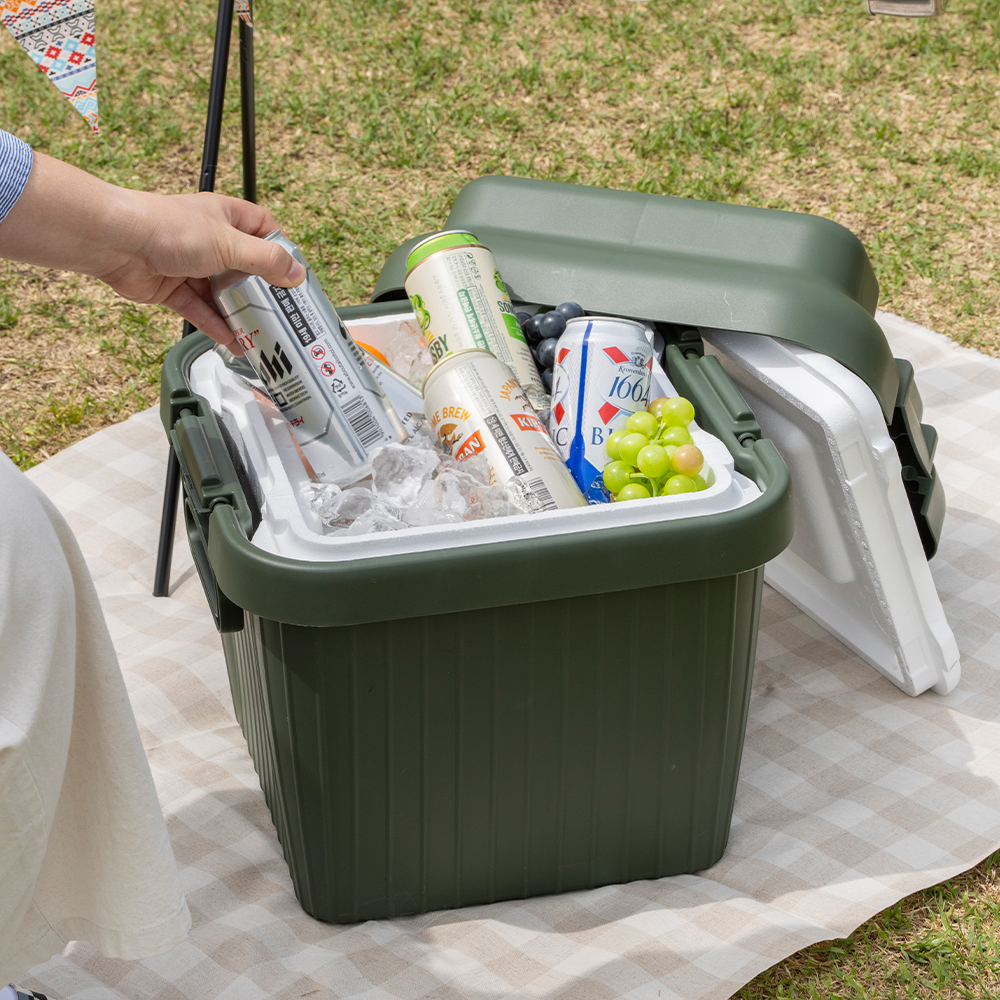 [도착보장] 트래블 캠핑 쿨러 보온 보냉 스티로폼 박스 낚시 차량용 아이스 박스 중형 1개