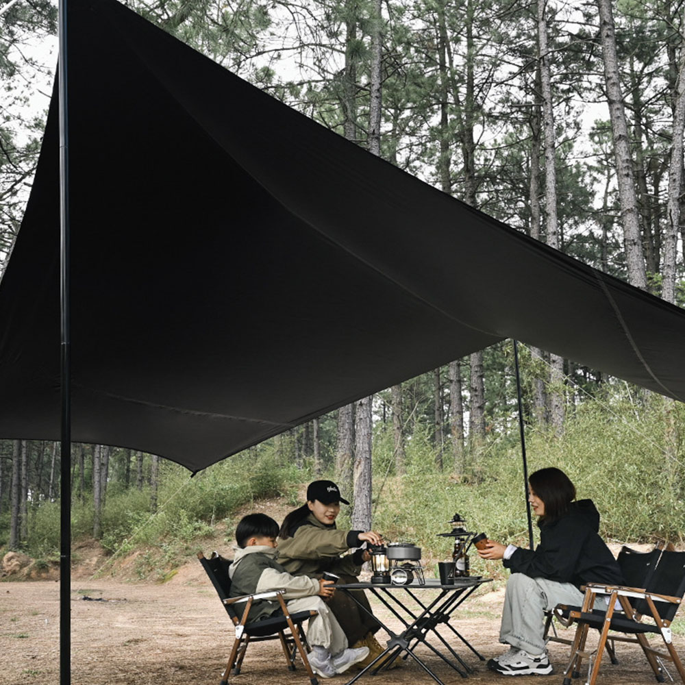 블랙 코팅 대형 타프 폴대 세트 캠핑 핵사 ST 렉타 사각 실버코팅 베이지 3m