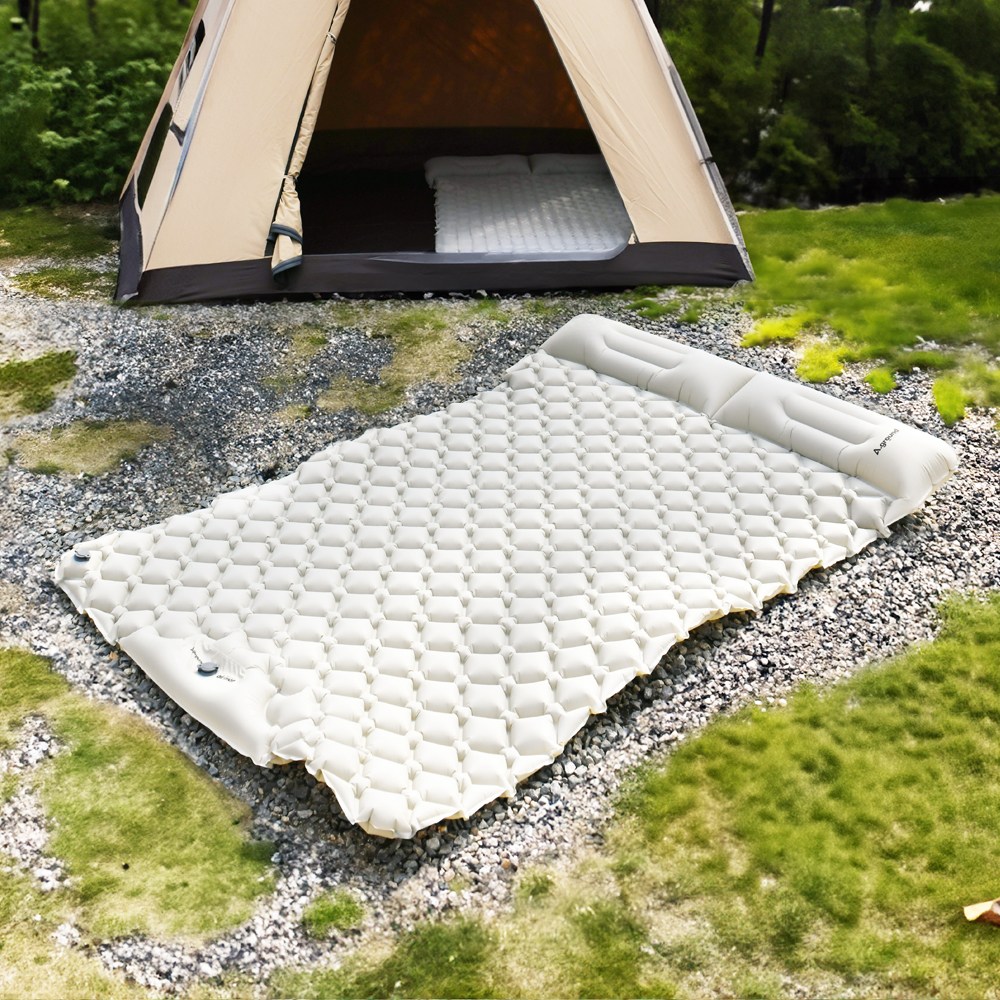 에이그라운드 풋 펌프 에어 매트 트윈 베개 일체형 차박 베개 일체형 백패킹