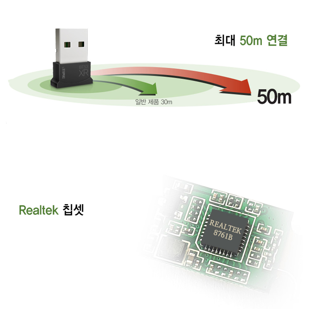ipTIME BT53XR 블루투스 5.3 USB 동글 수신기 50m 3Mbps - 상세 이미지 3