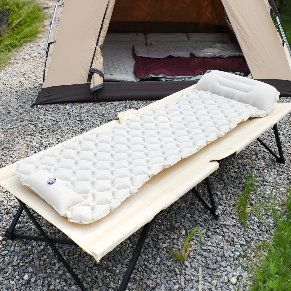 에이그라운드 풋 펌프 에어 매트 싱글 베개 일체형 차박 베개 일체형 백패킹
