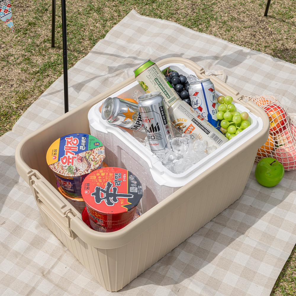 [도착보장] 트래블 캠핑 쿨러 보온 보냉 스티로폼 박스 낚시 차량용 아이스 박스 중형 1개