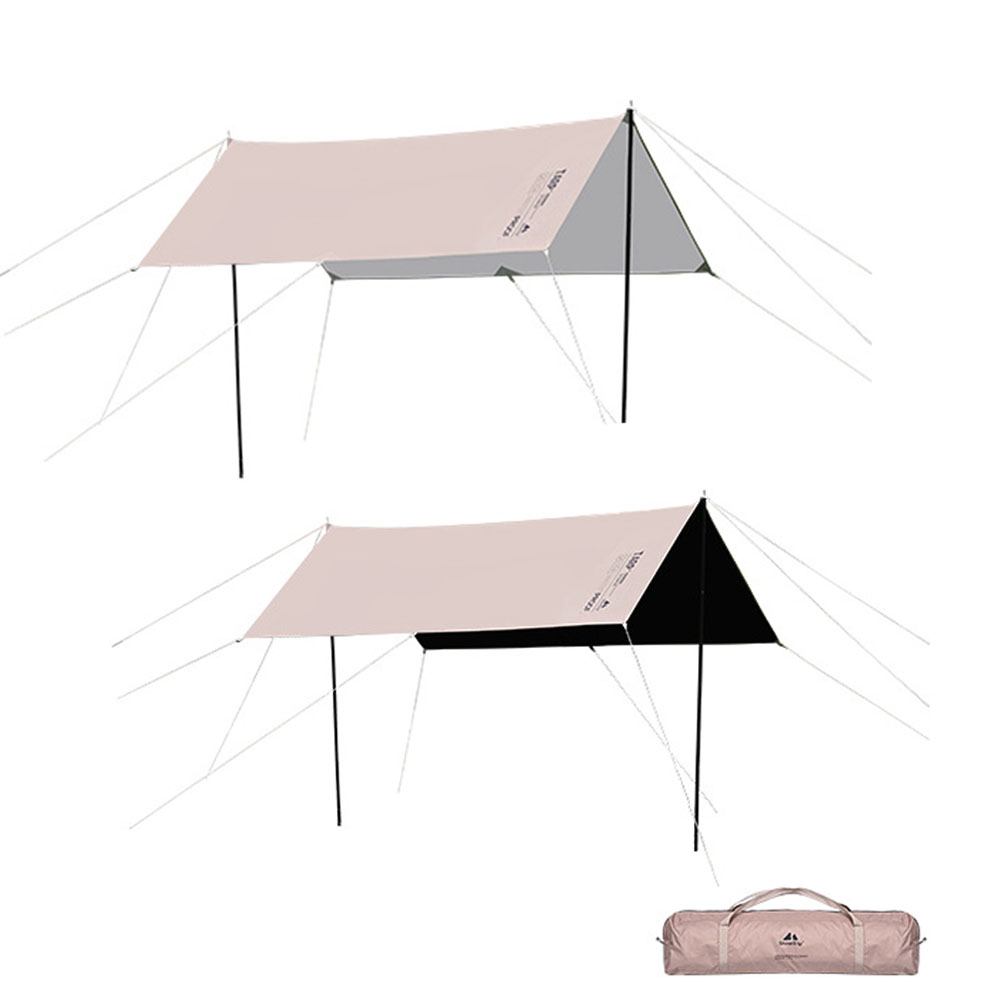 블랙 코팅 대형 타프 폴대 세트 캠핑 핵사 ST 렉타 사각 실버코팅 베이지 3m